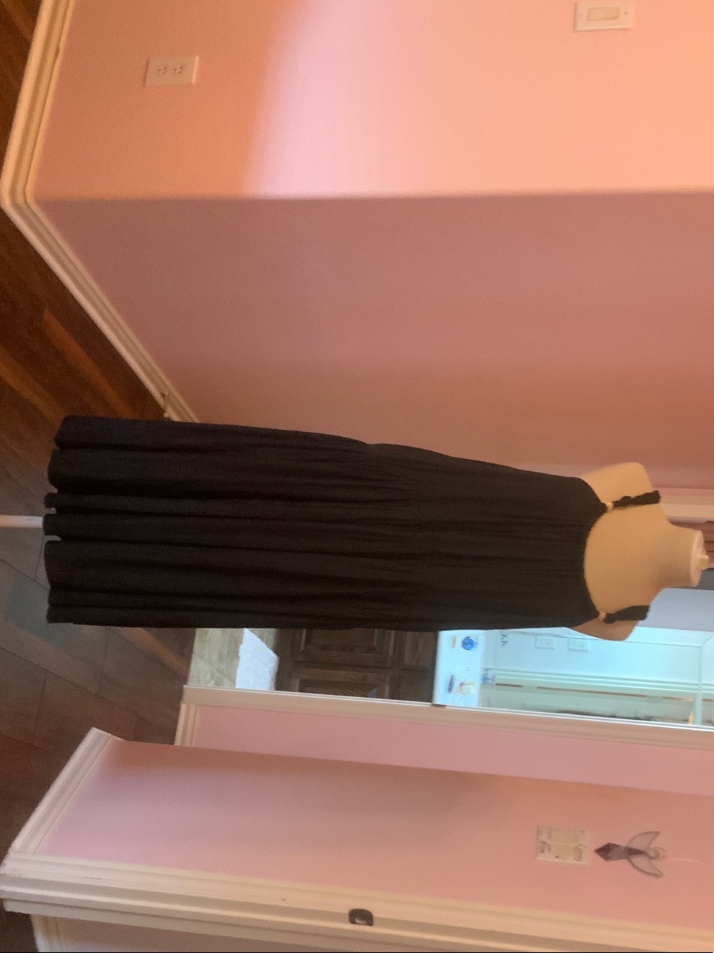 LOFT Black Sleeveless Maxi Dress with Gathered Skirt